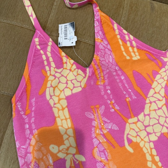 Lilly Pulitzer Pink and Orange Giraffe Print Top - Picture 2 of 6